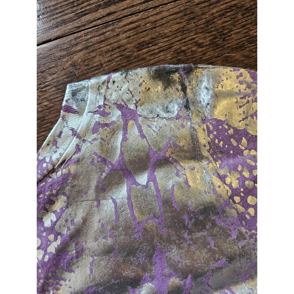 Vtg Y2K Ed Hardy Long T-Shirt Dress Womens S Purple Eagle Skull Snake READ - Picture 13 of 13